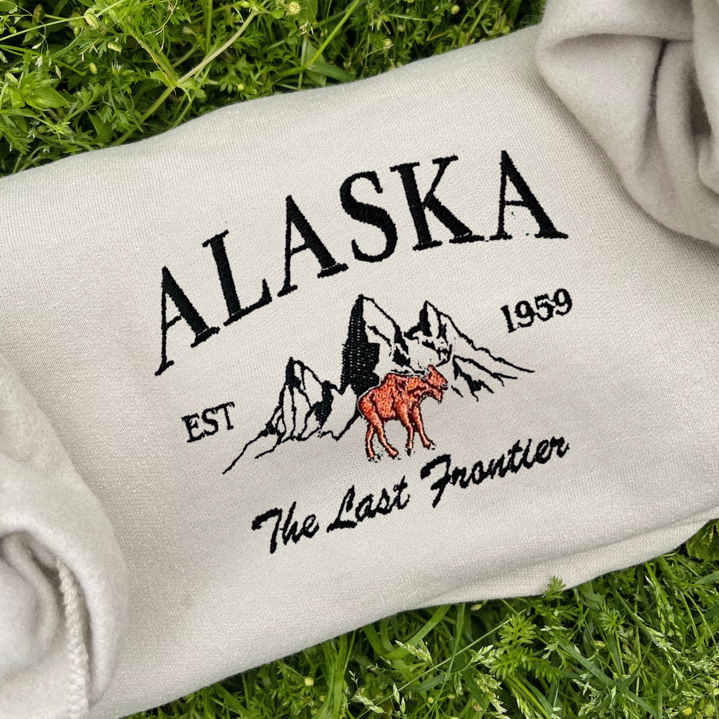 Alaska Embroidered Crewneck - Lone Star Embroidery Shop