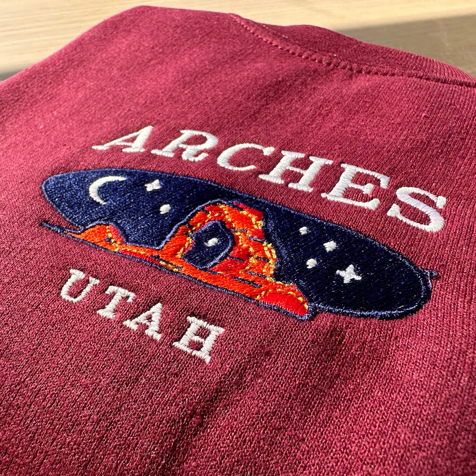 Arches Utah Embroidered Crewneck - Lone Star Embroidery Shop