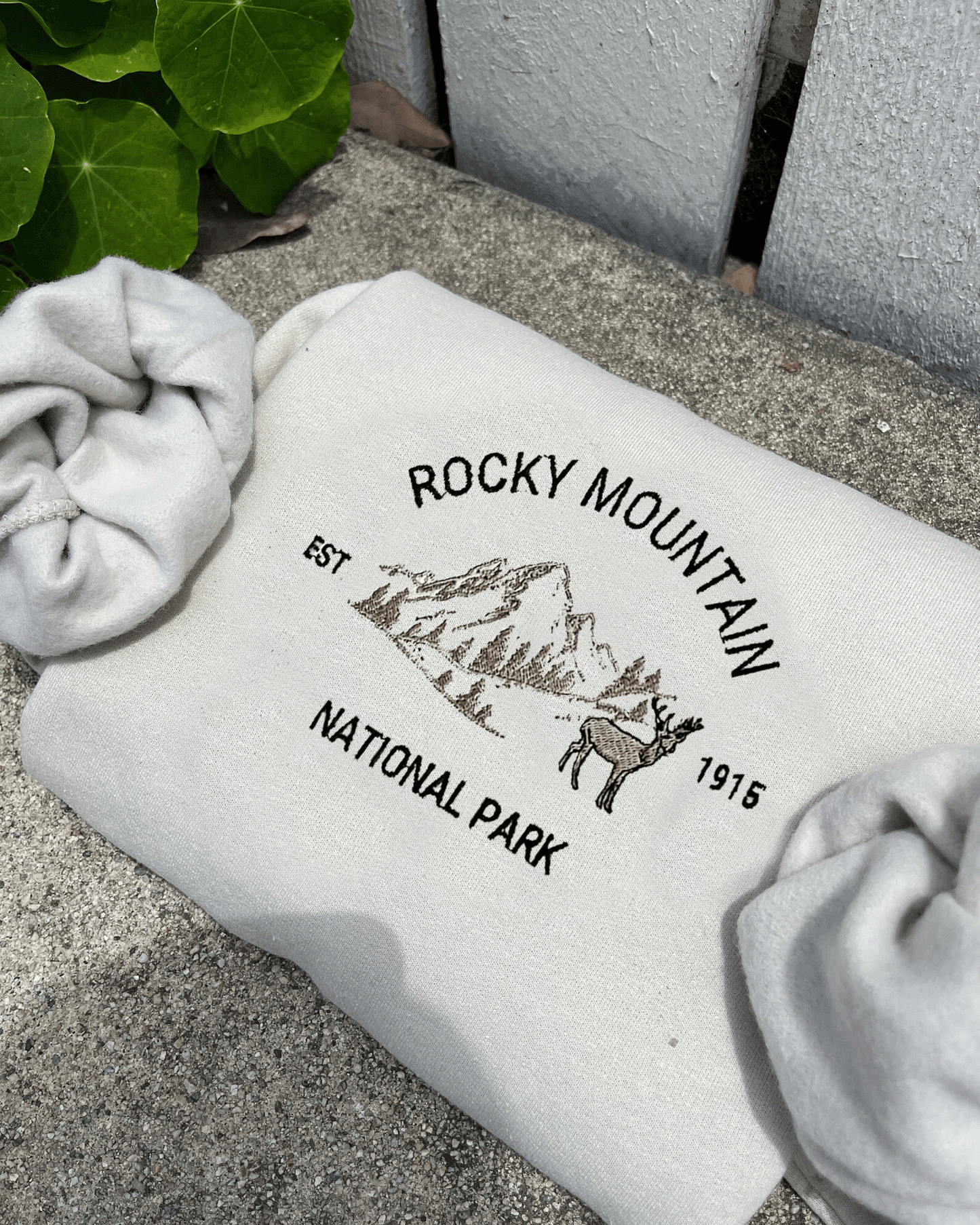 Rocky Mountain Embroidered Crewneck - Lone Star Embroidery Shop