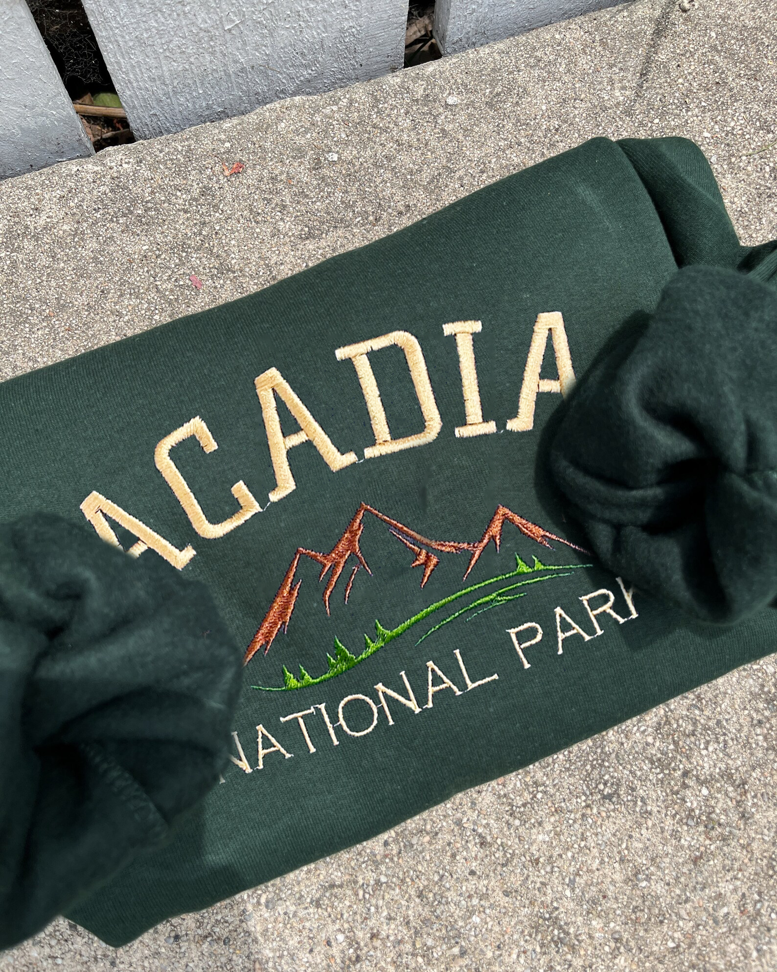 Acadia National Park Embroidered Crewneck - Lone Star Embroidery Shop