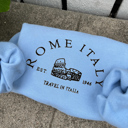 Rome Italy Embroidered Crewneck - Lone Star Embroidery Shop